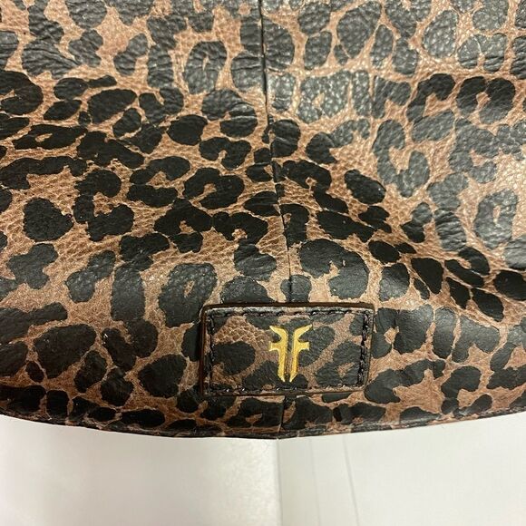 New Frye Maddie Leopard Print O-ring Brown Leather Cross Body Bag - Picture 10 of 12